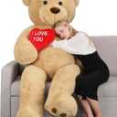Tezituor Giant Teddy Bear 6ft Stuffed Animals - I Love YouRed Heart Jumbo Human Size Teddy Bear for Girlfriend,Boyfriend,Wife,Lover-Birthday, Anniversary, Valentines, or Long Distance