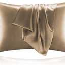 BEDELITE Satin Pillowcase for Hair and Skin, Super Soft and Cooling Similar to Silk Pillow Cases 2 Pack with Envelope Closure, Gift for Women Men(20"x30" Queen Size, Tawny Brown)