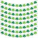 St. Patrick's Day Decorations 8PCS Felt Shamrock Garland Banner - NO DIY Shamrock Clover Garland Banner for St. Patrick's Day Decor - Dark Green Light Green for Irish Party Supplies