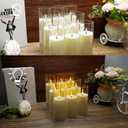 kakoya Flickering Flameless Candles Battery Operated with Remote and 2/4/6/8 H Timer Plexiglass Led Pillar Candles Pack of 9(D2.3 xH5.5 6.5" 7.5") with Realistic 3D Wick Candles for Home Decor(Ivory)