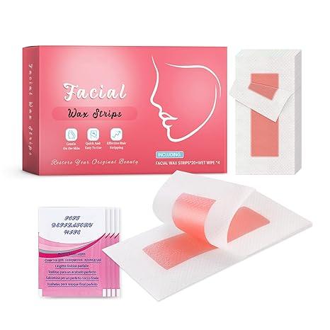 40PCS Facial Wax Strips for Hair Removal, Facial Hair Removal for Women, Waxing Kit for Women's Face, Bikini, Chest, Body, Arms, Legs, Back | 40ct Waxing Strips & 4 calming Oil Wipes