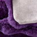 Purple Faux Fur Throw Blanket for Couch, Double-Sided Bubble Textured Plush Blanket with Soft Flannel Back, Decorative Throw for Sofa or Bed, Machine Washable, 60x80 Inches, 860 GSM