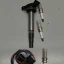 Iridium Spark Plug Ignition Coil Pack UF596 4 Set, Fit For Toyota Corolla S Matrix Prius 2012 2013 2014 CT200h IM XD, Fit For Pontiac Vibe 1.8L, Replaces# UF619 90919-02258 C1714, W/Coil Adapters