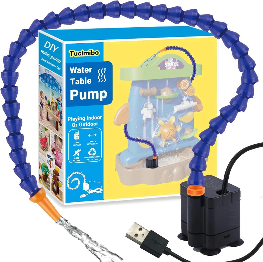 Water Table Pump, Pump & Splash Pond Water Table Accessories for Kids,Mini Water Pump Fun Summer Outdoor Waterpark Table Rain Showers Game Toys for Child Toddlers Boys Girls