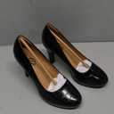 Trary Women's Heels for Women, Black Heels White Heels Brown Heels Nude Heels, Low Platform Heels, IN3.2 High Heel Closed Round Toe Pumps Dress Office Wedding Shoes for Women (6.5)