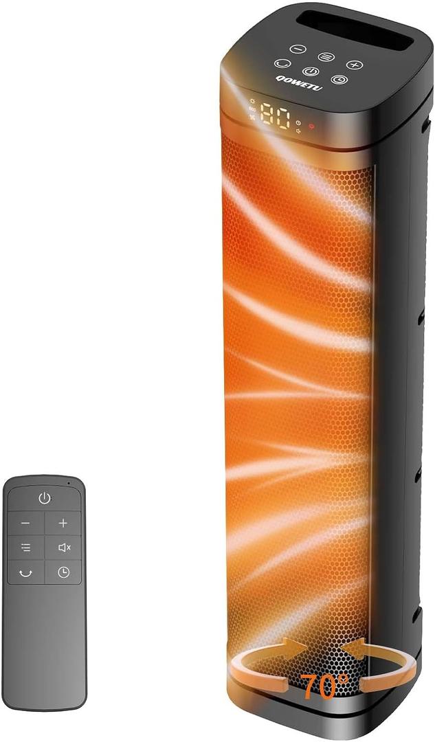 QOWETU 24 inches X-Large 1500W Electric Space Heaters for Indoor Use