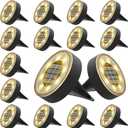 Joomer Solar Ground Lights, 16 Pack 8 LED Solar Lights Outdoor IP68 Waterproof Disc Light In-Ground Landscape Lighting Outdoor for Patio Pathway Lawn Yard Driveway Walkway (Warm White)