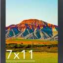 7x11 Picture Frame Black for Wall Mounting or Tabletop, Wood 7 x 11 Frame Photo Frame for Wall Hanging Horizontally or Vertically, Black, 1 Pack