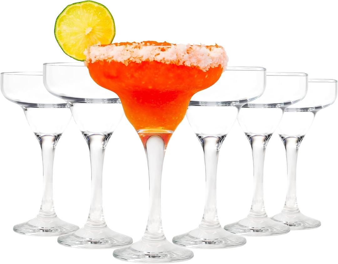 Vikko Margarita Glasses Set of 6, 10 Ounce, Crystal Clear Margarita Glass, Cosmopolitan Glassware for Margaritas, Frozen Drinks, Pina Coladas and Cocktails, Margarita Cups
