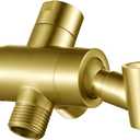 Metal Shower Arm Diverter with Handheld Mount, G1/2" 3-Way Shower Diverter Valve Bathroom Universal Showering System Replacement for Handheld Wand and Fixed Sprayer, Brushed Gold