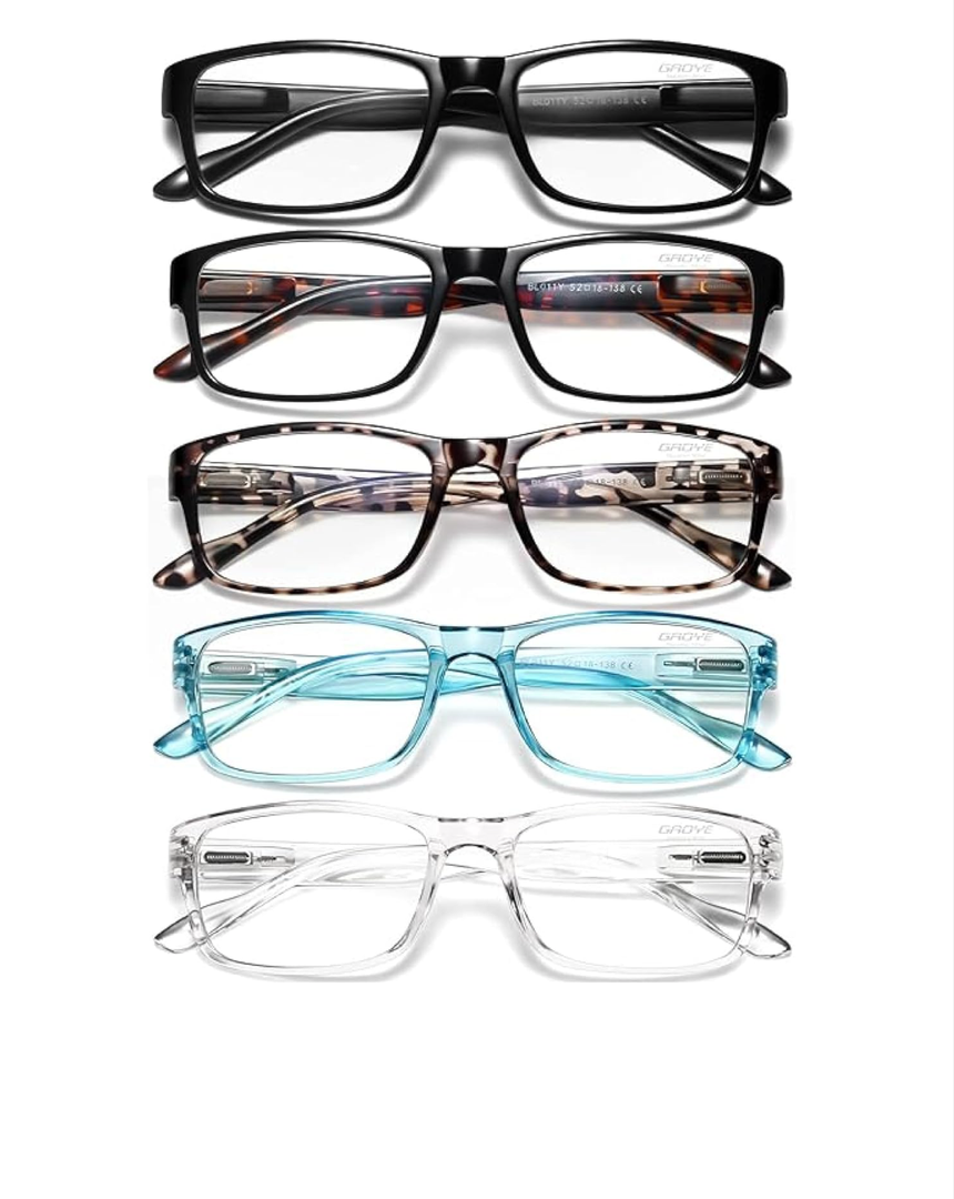 Gaoye Professional Reading Glasses for All Day - Computer Readers with Blue Light Protection - Value Pack +2.25