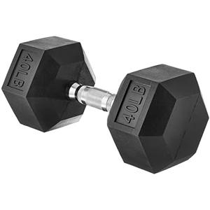 Amazon Basics Rubber Hex Dumbbell Hand Weight, 40 pounds