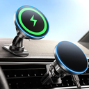 for iPhone 17 Magsafe Car Mount Charger, [2025 New] 15W 2in1 Magnetic Wireless Car Charger, fits for Magsafe Car Charger, Vent/Dashboard Phone Holder Mount for iPhone 17 16 15 14 13 12 Series