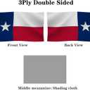 Double Sided Texas Republic Sates Flag 5x8 FT Outdoor- UV Fade Resistant 3Ply TX Flags Canvas Header with 3 Brass Grommets Easy to Rising
