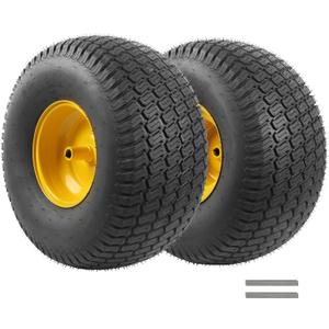 AR-PRO 20x10.00-8 Tubeless Lawn Mower Tire and Wheel Assembly (2-Pack), 4-Ply Rear Tire with Steel Rim, 3/4" Bore & 3/16" Keyway, 3.5" Offset Hub, S-Turf Tread, Riding Lawn Mower & Garden Tractor