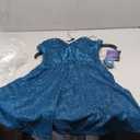 Mini Strapless Glitter Dress W/Corset Bodice & Rhinestone Trim (1, Teal)