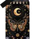 Orange Butterfly Moon Flower Water Bottle 32oz, Boho Aesthetic Stainless Steel Tumbler With Lid, Double Wall Vacuum Insulated Vintage Coffee Travel Cup, Christmas Birthday Gift for Women Girls