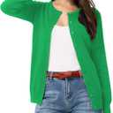 GRACE KARIN Womens Long Sleeve Knit Cardigan Sweaters Casual Dressy Open Front Button Down Cardigans Spring Outfits, Large