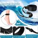 2 Pieces Surf Board Leashes Coiled Leash Rope Paddle Board Surfboard Leash Compatible with SUP Surfing Leg Rope Leash Surf Straps Stay on Board Ankle Strap Ankle Accessory for Surfing