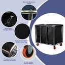 Commercial Laundry Cart with Wheels, 400L Large Capacity Heavy Duty Stainless Laundry Basket,Laundry Sorter for Clothes Storage,330 lbs Load (Black), 35.4" x 25.6" x 31.5"