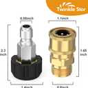 Twinkle Star Pressure Washer Quick Connect Fittings, M22 14mm to 3/8 Inch Pressure Washer Adapter, 6 Pieces