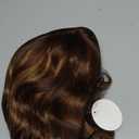 Brown with Honey Blonde Highlights Short Wavy Bob Wig with Bangs (Can Be Trimmed) for Women 14 Inch Shoulder Length Synthetic Wig Heat Resistant Natural Looking Hair for Daily Wear Party or Cosplay