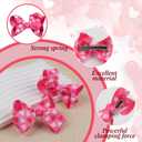 Valentine Hair Bows for Girls Valentines Bows Pink Heart Hair Clips Accessories Pink Bow White Bow Clips Cute Barrettes for Styling Holiday Supplies Party Favors 2Pcs