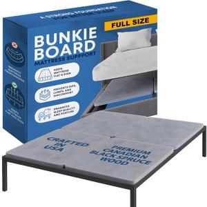 Greaton, Premium 38mm Split Wood Bunkie Board for Full Size Bed - 4-Piece Under Mattress Support Board, Fully Assembled, Fabric Ventilation Cover - Replaces Wooden Slats or Box Spring for Bed Frames