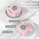 KOREDA Compatible with AirPods 4 Case Cover 2024, Cute Funny Telephone Design for Airpods 4th Generation Case with Cleaner Kit & Lanyard, Soft Silicone Shockproof Protective Case for AirPods 4 Gen