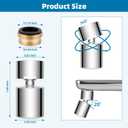 Hibbent NSF/ANSI/CAN 61 Certified Faucet Aerator, CUPC Certification 360 Twist Kitchen Sink Aerator, Dual-function Sink Sprayer Attachment, Faucet Replacement Part 55/64'' Female Thread, Chrome