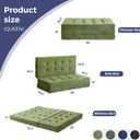 MAXYOYO 6" Folding Sofa Bed for Floor, Tufted Tri-Fold Floor Mattress with Chenille Fabric, Queen Size Portable Sofa Couch Guest Mat for Adults, Foldable Topper for Camping, Green, 59"x78.7"