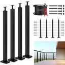 36" Cable Railing Post Kit DIY Cable Railing System Kit | with 4 Pack Stainless Steel Level Drilled Deck Railing Posts, 250FT 1/8" Cable Wire Rope, 20 Terminals & 88 Grommets