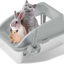 Stainless Steel Litter Box, Metal Litter Box with Scoop, High-Sided Leak-Proof Design, Non-Stick Base, Easy to Clean for Kittens, Senior & All Cats (Light Grey)