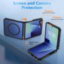 OWKEY Case for Samsung Galaxy Z Flip 7, Magnetic Phone Case [Compatible with MagSafe] Anti-Fingerprint Translucent Matte Shockproof Protective Case for Samsung Z Flip 7 (Black)