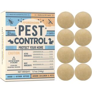 Pest Control Balls - Peppermint Pest Repellent for Mouse, Mice, Rats, Ants, Roaches, Moths & More - Strong Repel Indoor & Outdoor Mouse & Mosquito Deterrent - 8 Balls (0.65 Ounce (Pack of 8))