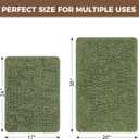 Bcoimo Bath Rugs Mat Set,2 Piece Non Slip Chenille Sage Bathroom Mat Sets | Extra Soft Bathroom Rug set;Non Slip with Rubber Backing Microfiber Mat;High Absorbent And Quick Drying mats;Machine Washable