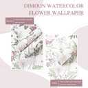 2 x Dimoon 78.7"x17.3" Vintage Wallpaper Floral Peel and Stick Wallpaper Boho Contact Paper White Pink Green Cute Flower Removable Wall Paper Renter Friendly Kitchen Shelf Bathroom Self Adhesive Vinyl