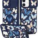 Funermei for iPhone 16 Plus Case - Women Girls Cute Phone Cover Girly Pretty Aesthetic Butterfly Unique Design with Camera Cover and Ring Stand Funda for Apple 16 Plus