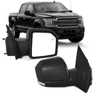 Right Passenger side Mirror with Power Glass,Heated, Puddle Lights,Clearnce LampBlind Spot Detection and Manual Folding Fits 2015-2020 Ford F150 Replace FL3Z17682FA 11 Pins)