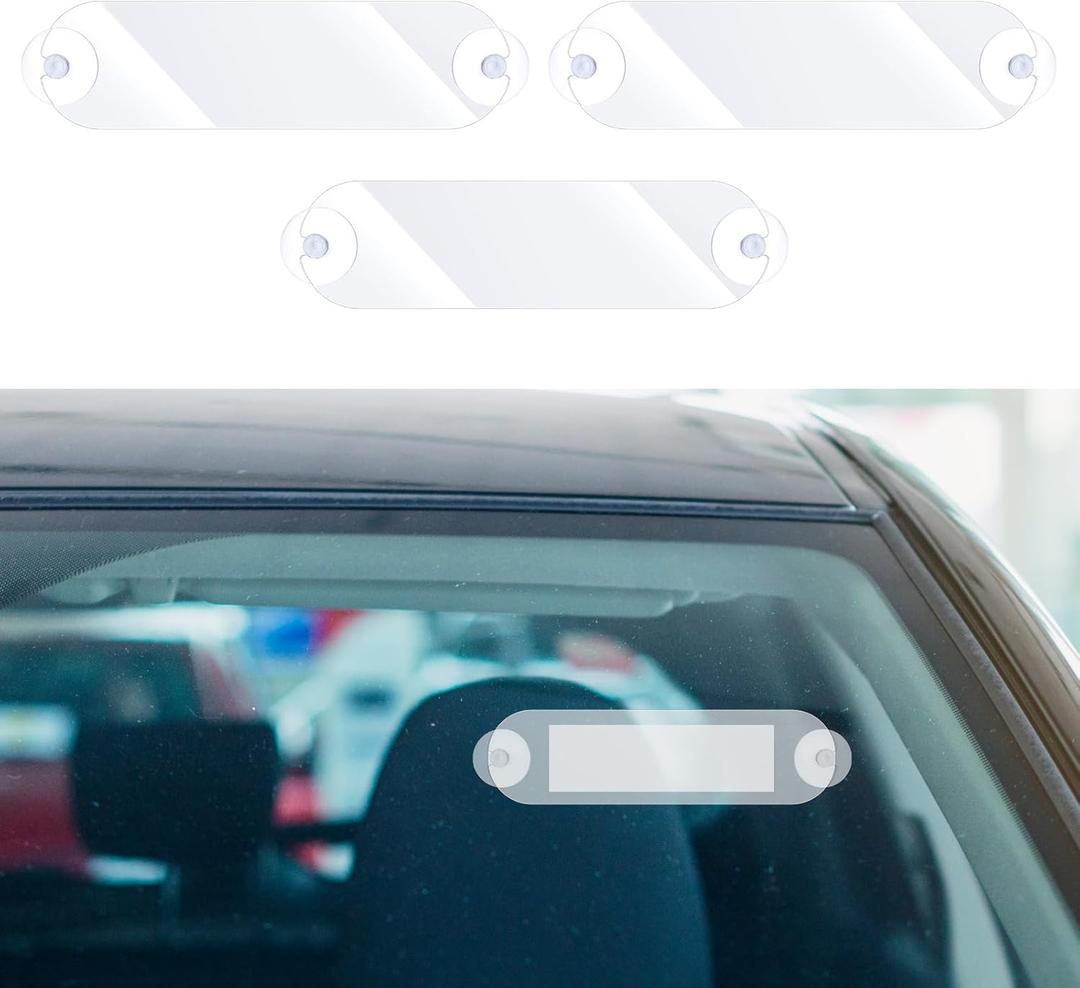 3 Pack EZ Pass Holder Toll Transponder Holder with Adhesive and 6Pcs Strong Suction Cups for Windshield Universal Toll Pass Windshield Mount for Toll Passes