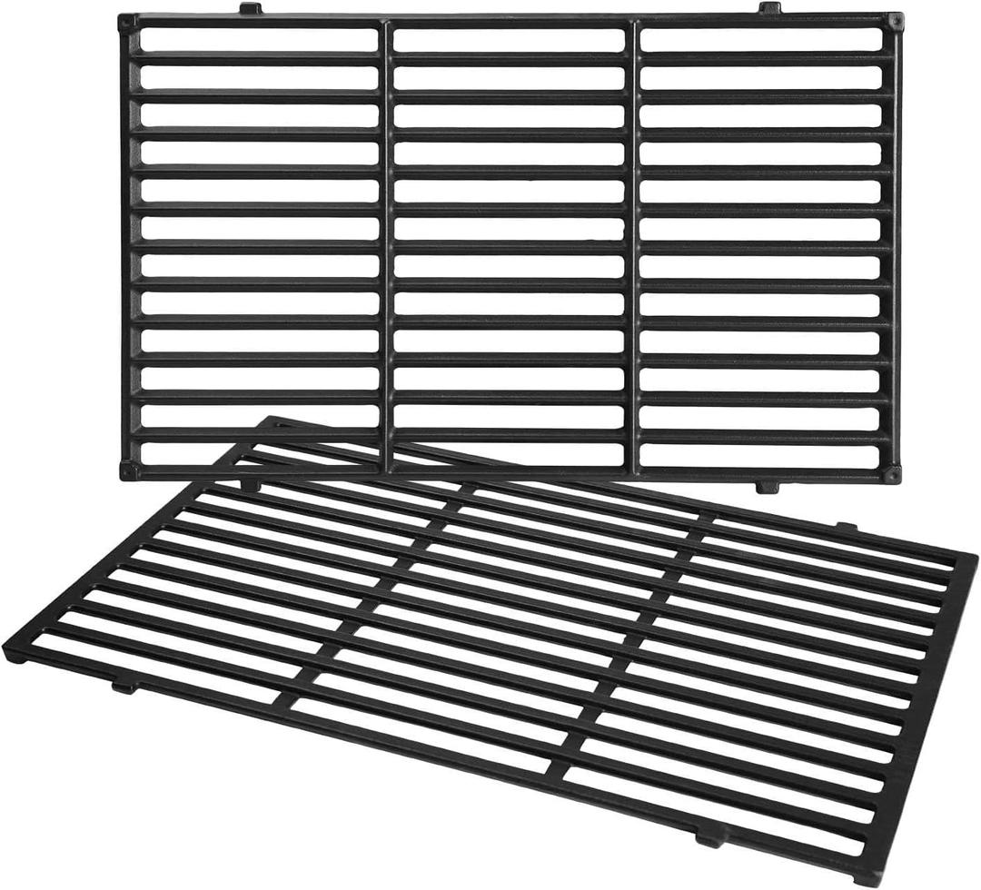 7638 Grill Grates for Weber Spirit I & II 300 Series, Spirit E/S-310 E/S-320 E/S-330, Spirit 700, Genesis Silver/Gold B & C Grill Replacement Parts, Cast Iron, 17.5 x 11.9 Inch, 2-Pack