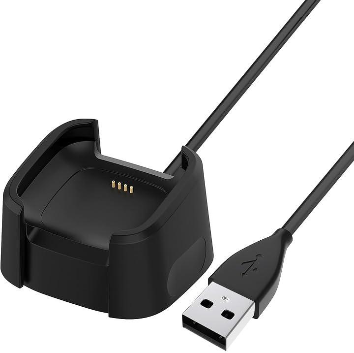 3.3Ft USB Charger Compatible with Fitbit Versa 2 Charger Dock Anti-Slip Replacement Smartwatch Charging Cable Stand(not for Fitbit Versa/Versa Lite)