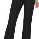 DLOODA Womens Bootcut Dress Pants Business Casual Work Pants with Pockets High Waist Stretchy Trousers Pull On Office Slacks (Black, S)