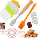 Bread Making Tools with Danish Dough Whisk Set, Dough Hook and Bread Scoring Tool, Brea-d Lame, Bowl Scrape-r, Bench Scrape-r & Pastry Brush, Sourdough Baking Essential