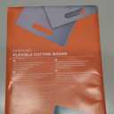 Linoroso Flexible Kitchen Cutting Board - Made from BPA Free Material - Cutting Mark Prevention, 10x14 Inches, Non-Slip Design - Easy-Care Kitchen Essential, Orange