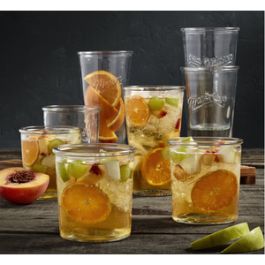 Glaver's Drinking Glasses Set of 8 Mixed Glassware Set, 4 Highballs 17 Oz., 4 Whiskey Glasses 13 Oz., Great For Cocktail Whisky and other Beverages. Dishwasher Safe.