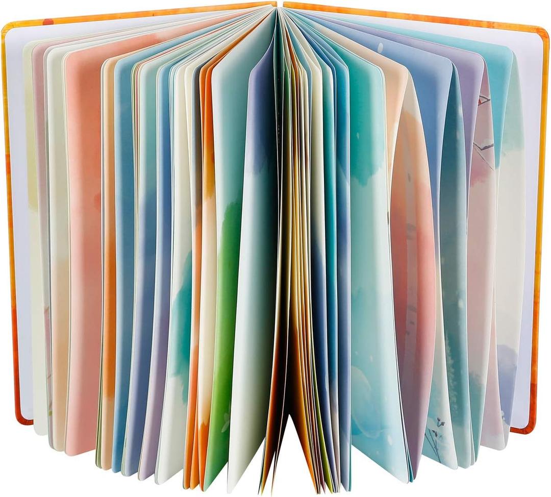 SIIXU Spiral Journals for Women, Hardcover Notebook, Colorful Blank, Large, 128 Pages, B5, 6.8x9.8, Summer