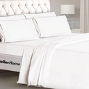 Mueller Ultratemp King Size Sheets Set, Super Soft 1800, 6 Piece, Deep Pocket up to 16" Cooling Sheets King Size, Transfers Heat, Breathes Better, Hypoallergenic, Wrinkle, White