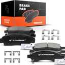 A-Premium Front and Rear Ceramic Disc Brake Pads Set Compatible with Select Buick, Chevy, GMC, Isuzu, Saab and Saturn Models - Enclave, Rainier, SSR, Trailblazer, Traverse, Acadia, Envoy, Ascender