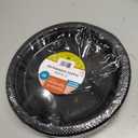 Black Plastic Plates 9 Inch - 50 count - Plastic Solid Round Party Plates For Weddings, BBQs, Birthday Plates - Disposable Black Plates - Plastic Dessert Plates